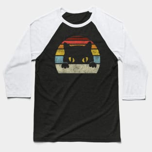 Vintage Black Cat Lover, Retro Style Cats Gift T-Shirt Baseball T-Shirt